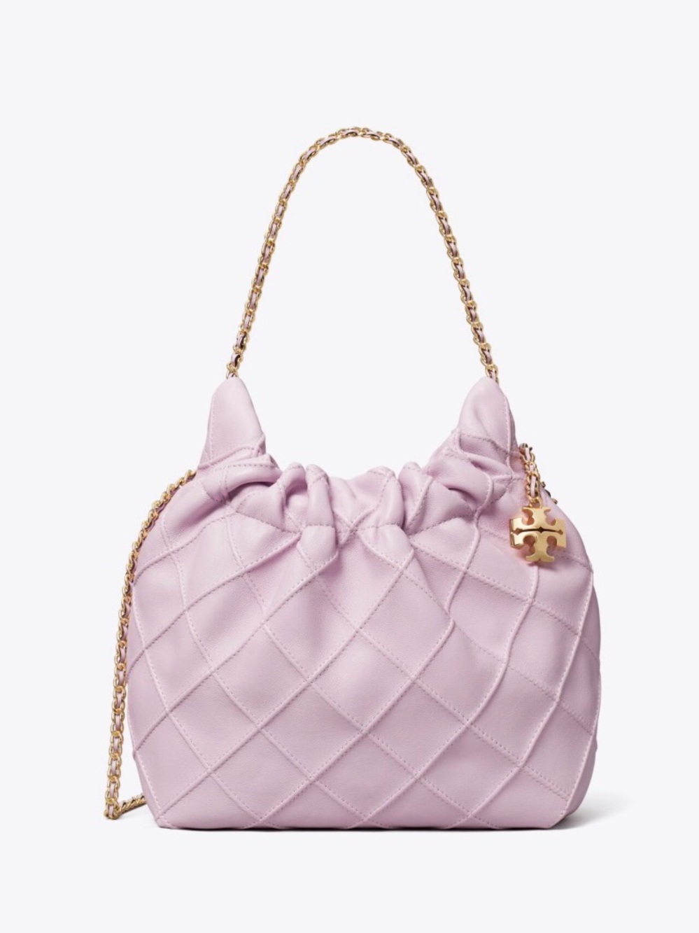 NEW TORY BURCH MINI FLEMING SOFT HOBO BAG ‘PALE PURPLE’